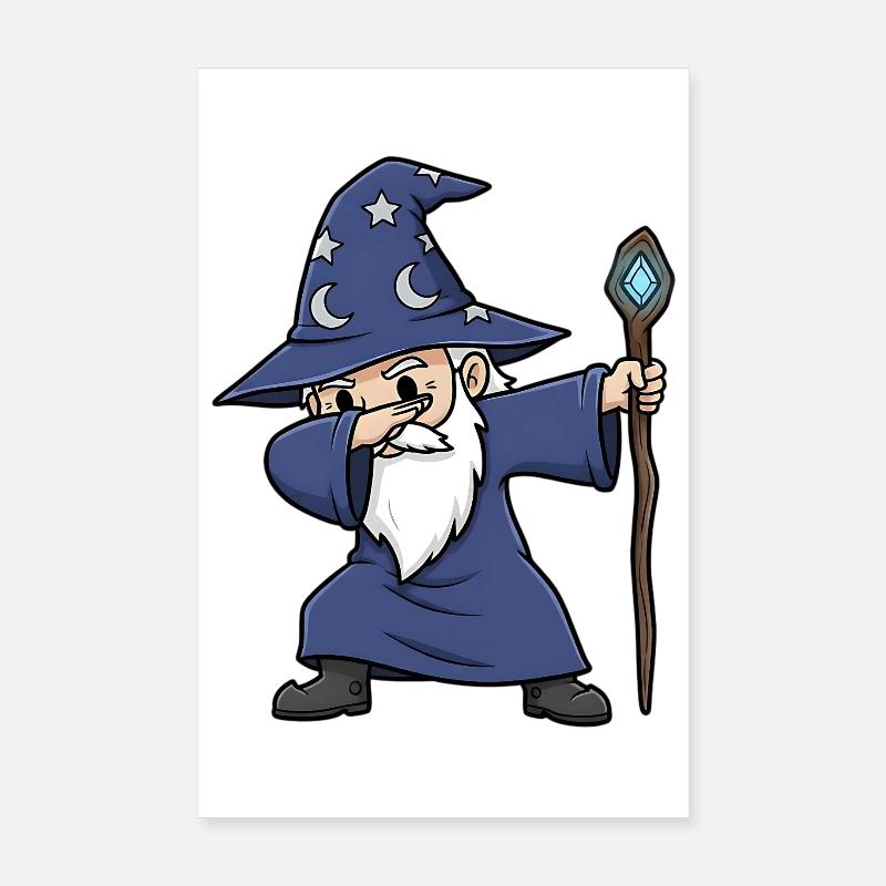Dabbing Wizard - Conception de sorcier amusant Poster 20 x 30 cm