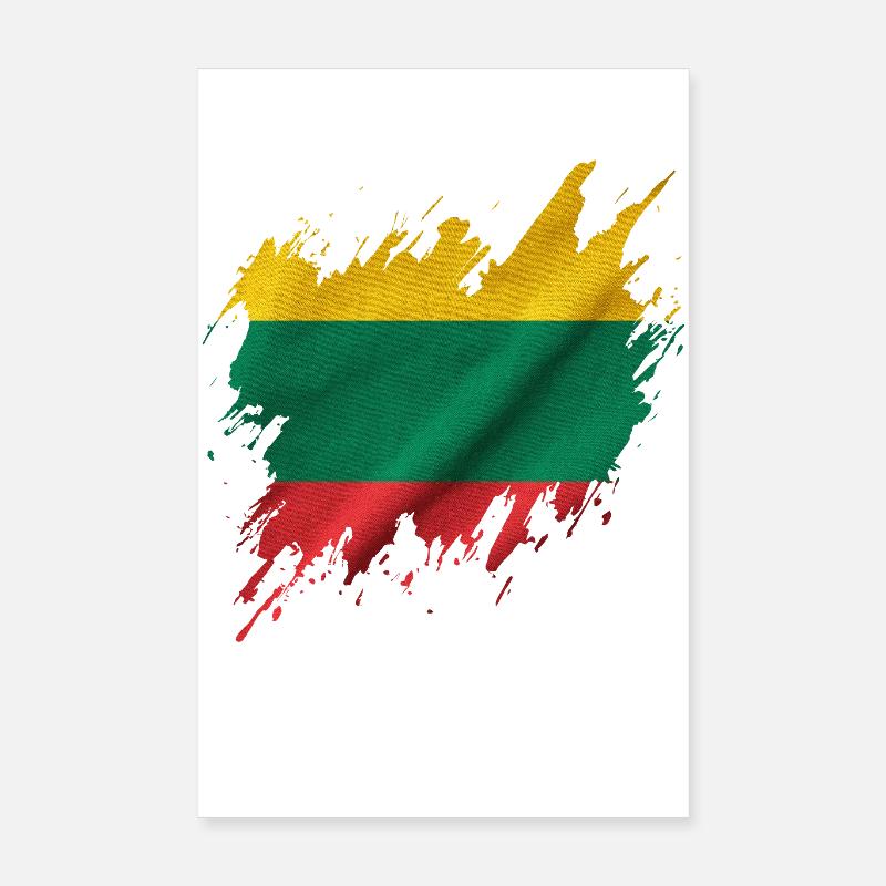 Drapeau lituanien, style déchiré Poster 20 x 30 cm