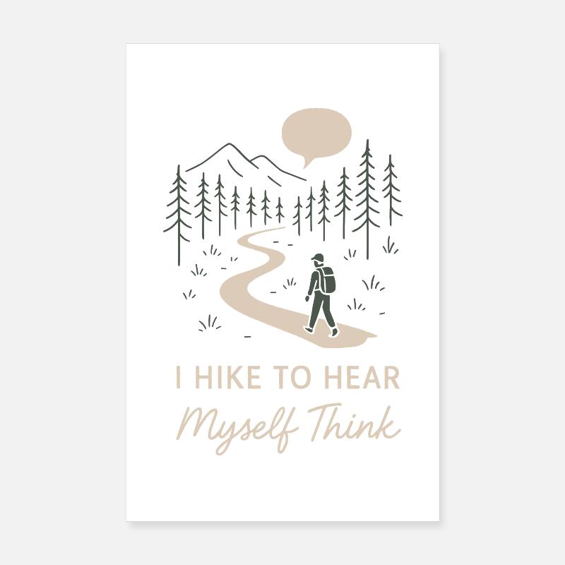 Solo Camping Introverti Campeur Calme Poster 20 x 30 cm