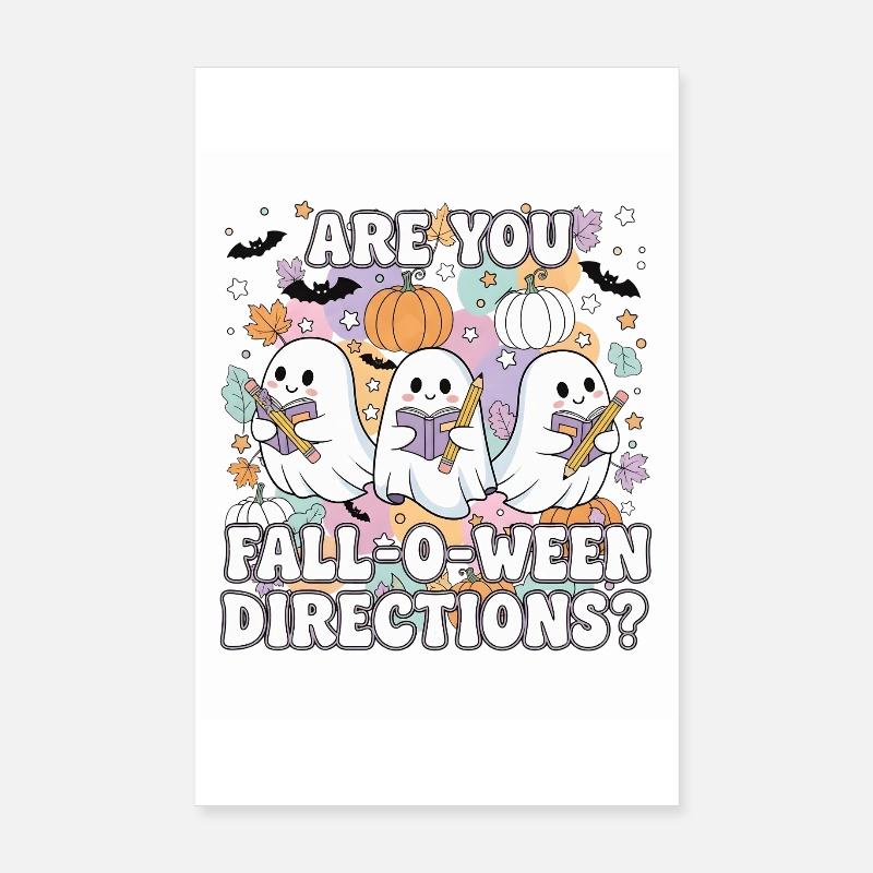 Fall-O-Ween Ghosts Reading Poster 8" x 12" (20x30 cm)
