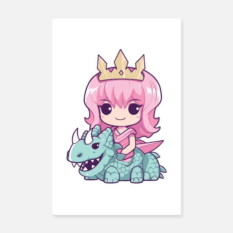 Princesse Dragon Mignon Poster 20 x 30 cm