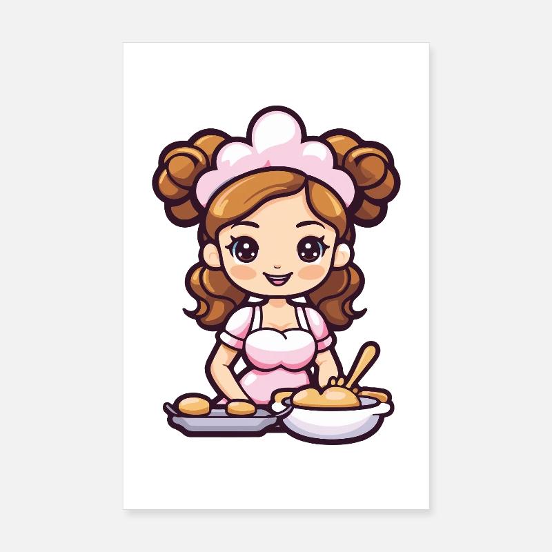Backfee Fee Backen Kochen Poster 20x30 cm