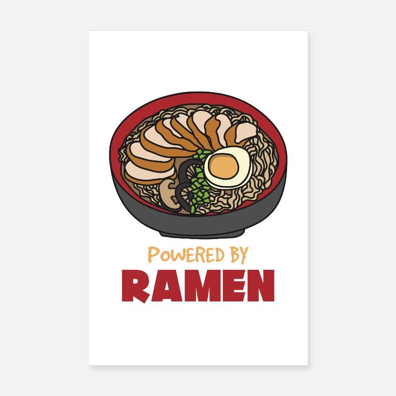 Propulsé par Ramen – Funny Ramen Design Poster 20 x 30 cm