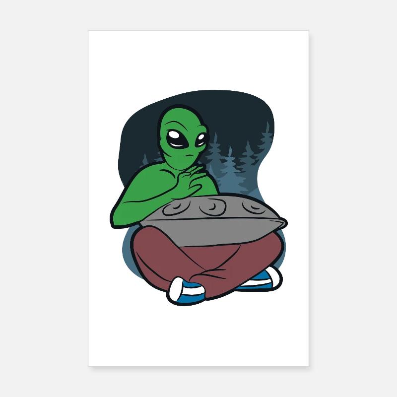 Alien Handpan Design – Vibrations cosmiques et son Poster 20 x 30 cm