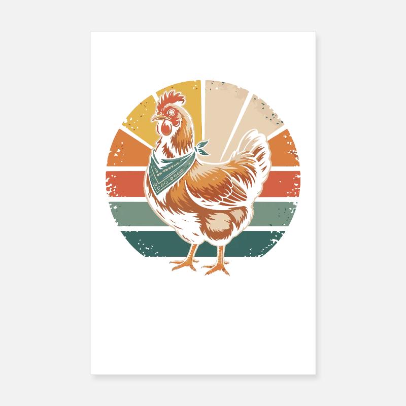Poulets Poulet - Poster 20 x 30 cm - blanc