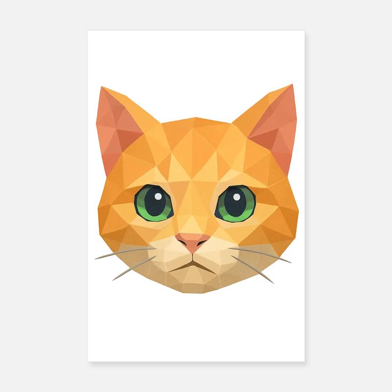 Polygon Cat – Conception géométrique de chat Poster 20 x 30 cm