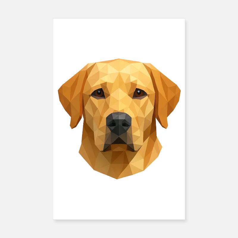 Polygon Labrador Retriever Cadeau Poster 20 x 30 cm