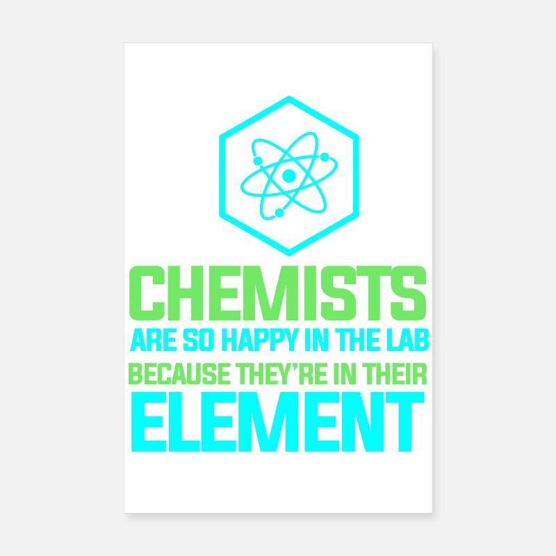 Chimie Chimiste Professeur de chimie Poster 20 x 30 cm