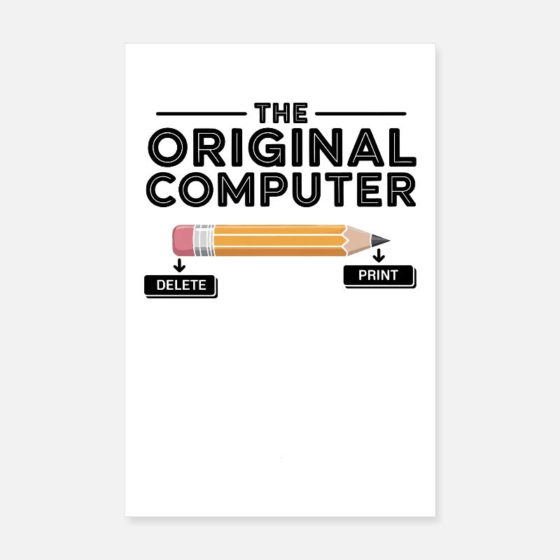 Der Original Computer – Bleistift Delete & Print Poster 20x30 cm
