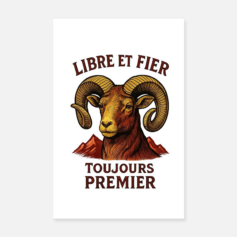 Widder Sternzeichen - Astrologie Poster 20x30 cm