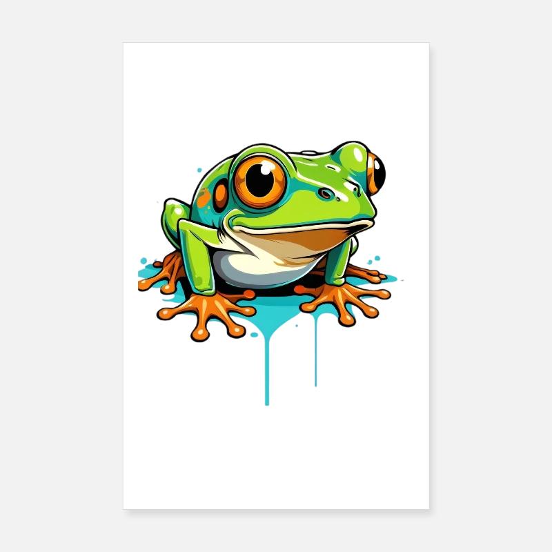 Frosch Graffiti Neon Splash Poster 20x30 cm