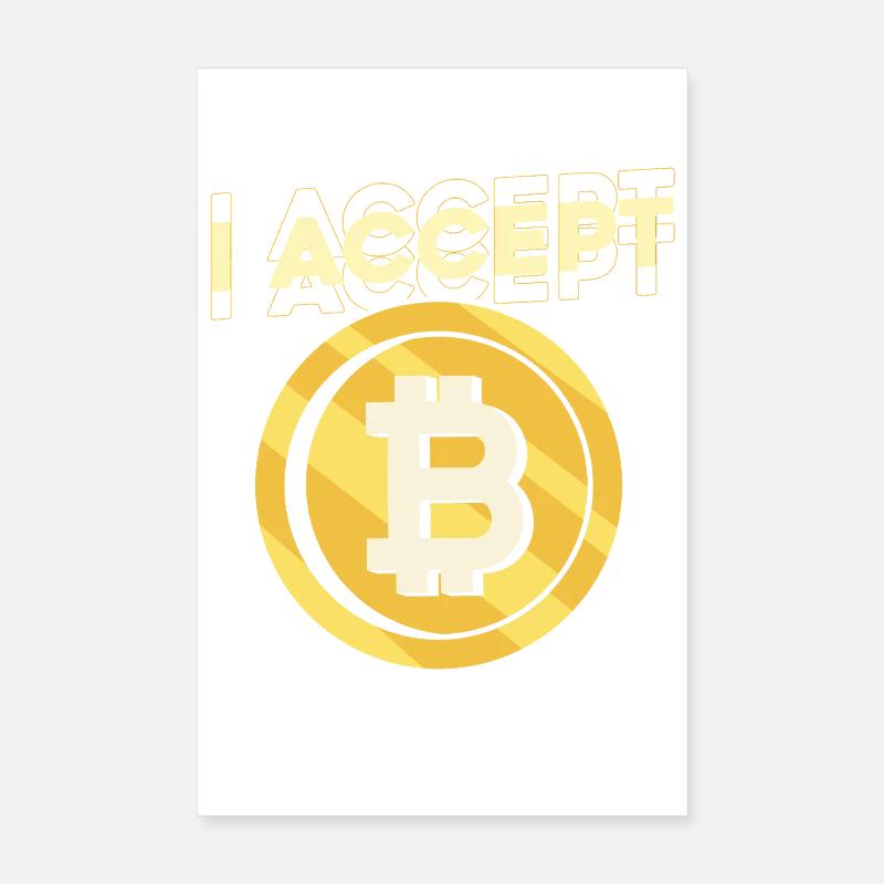 J’accepte le Bitcoin Poster 20 x 30 cm