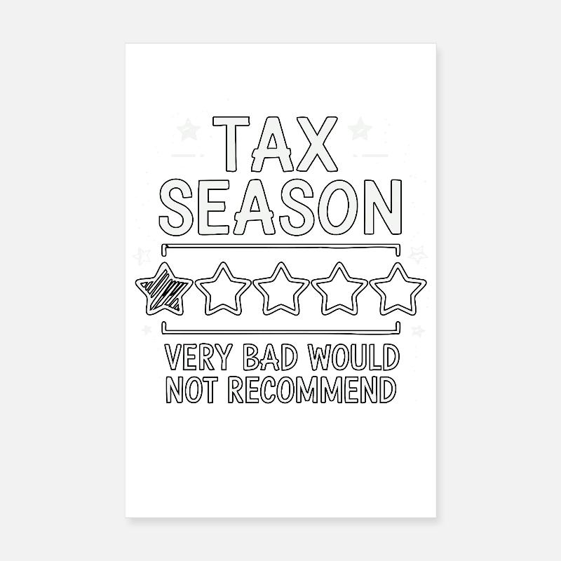 Saison des impôts - Conception de la note 1 étoile Poster 20 x 30 cm