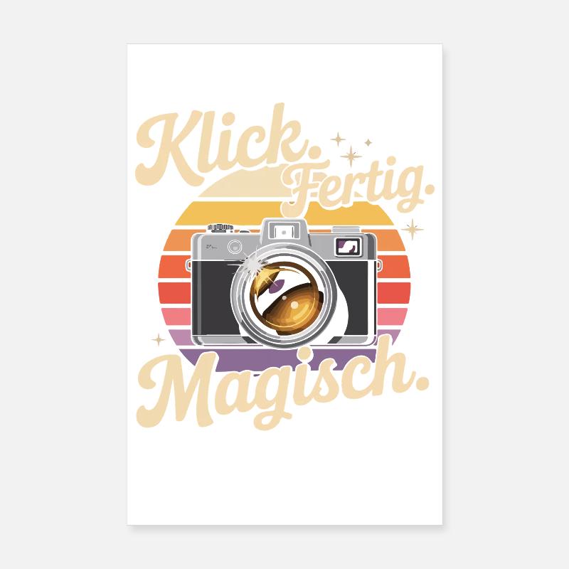 Click Done Magical Retro Camera Enthusiasts Poster 8" x 12" (20x30 cm)