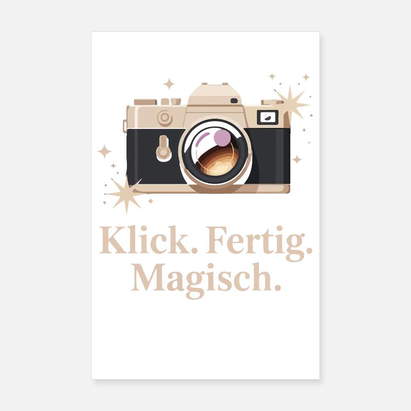 Click Done Magical Retro Camera Enthusiasts Poster 8" x 12" (20x30 cm)