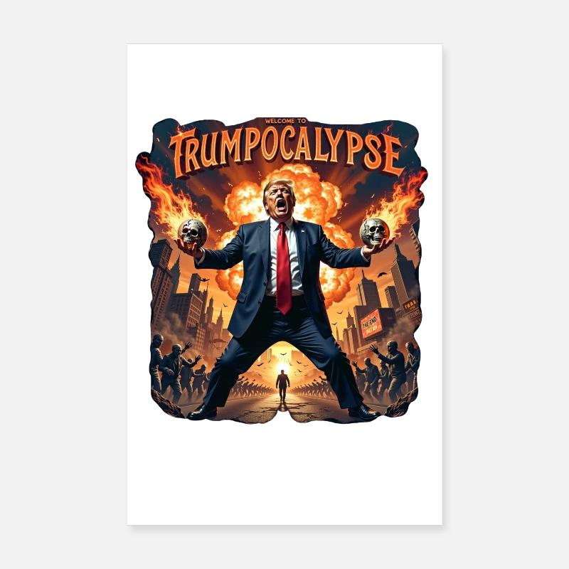 Apocalyptic leader in the firelight Poster 8" x 12" (20x30 cm)