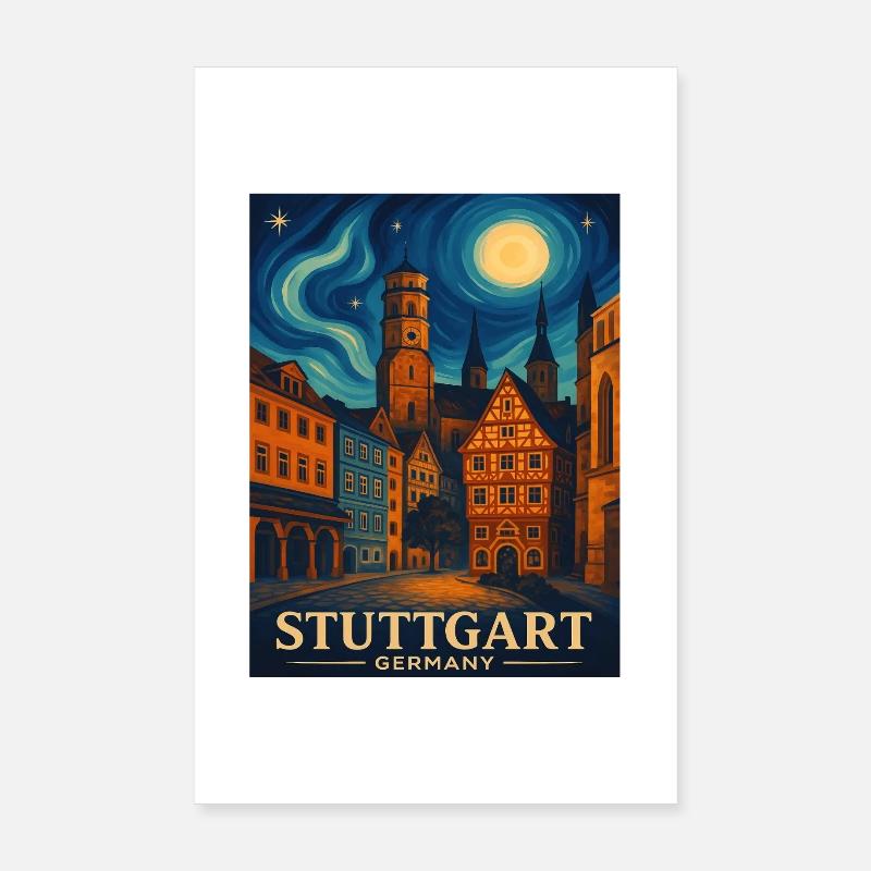 Stuttgart Poster 8" x 12" (20x30 cm)