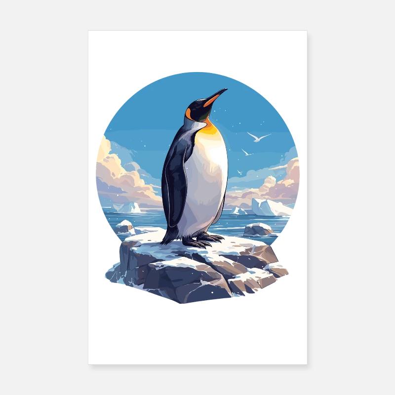 Pinguine Pinguin - Poster 20x30 cm - Weiß