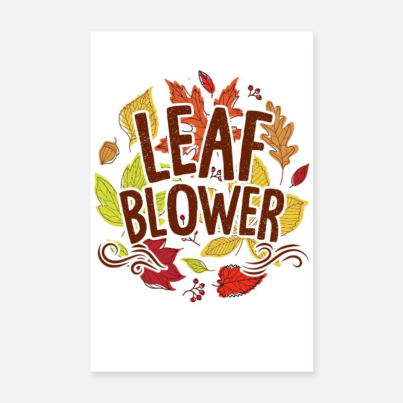 Laubbläser Herbstsaison Fallende Blätter Aufräumen Poster 20x30 cm
