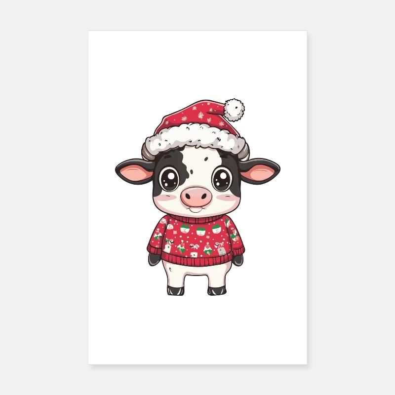 Noël de vache Poster 20 x 30 cm