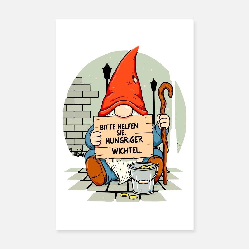 Gnome affamé | S’il vous plaît, aidez Gnome Poster 20 x 30 cm