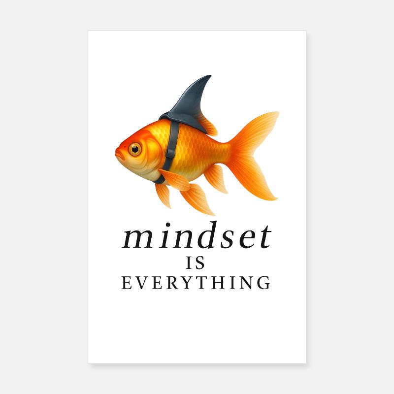 Goldfish Mindset Conception de harnais, Motivation Poster 20 x 30 cm
