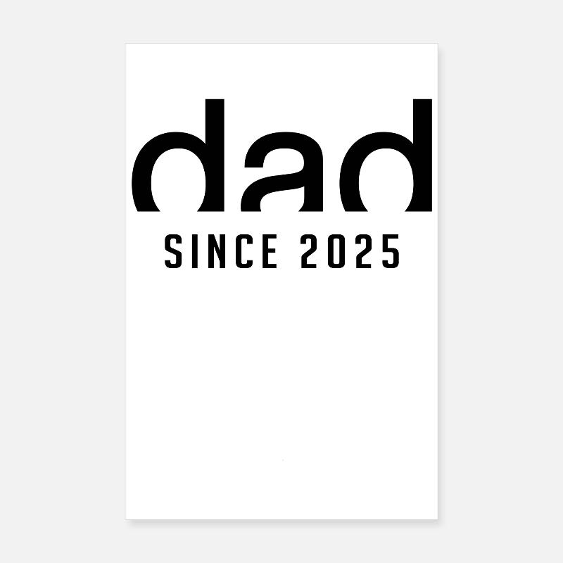 Papa Seit 2025 | Geburt Vaterschaft Geschenk Poster 20x30 cm