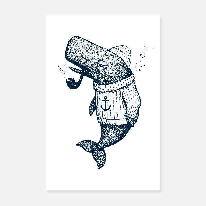 Whale Captain Poster 8" x 12" (20x30 cm)
