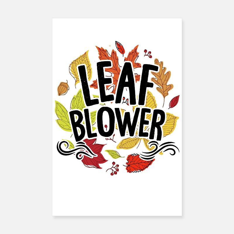 Leaf Blower Autumn Tee Poster 8" x 12" (20x30 cm)