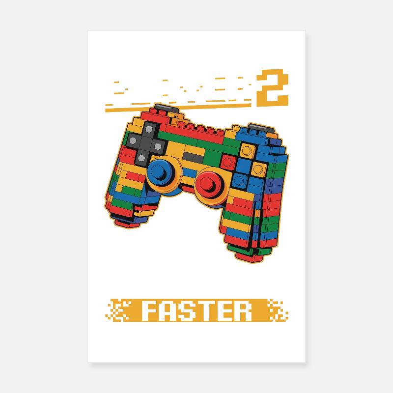 Blocs de construction Gamer Gaming Brick Builder Poster 20 x 30 cm