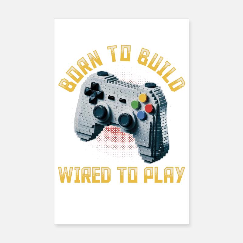 Blocs de construction Gamer Gaming Brick Builder Poster 20 x 30 cm