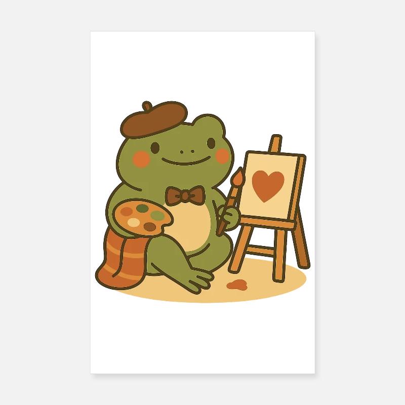 Grenouille peintre – Créative et sincère Poster 20 x 30 cm