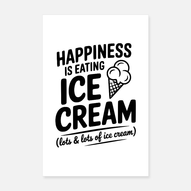 Glück ist Sahne essen Poster 20x30 cm