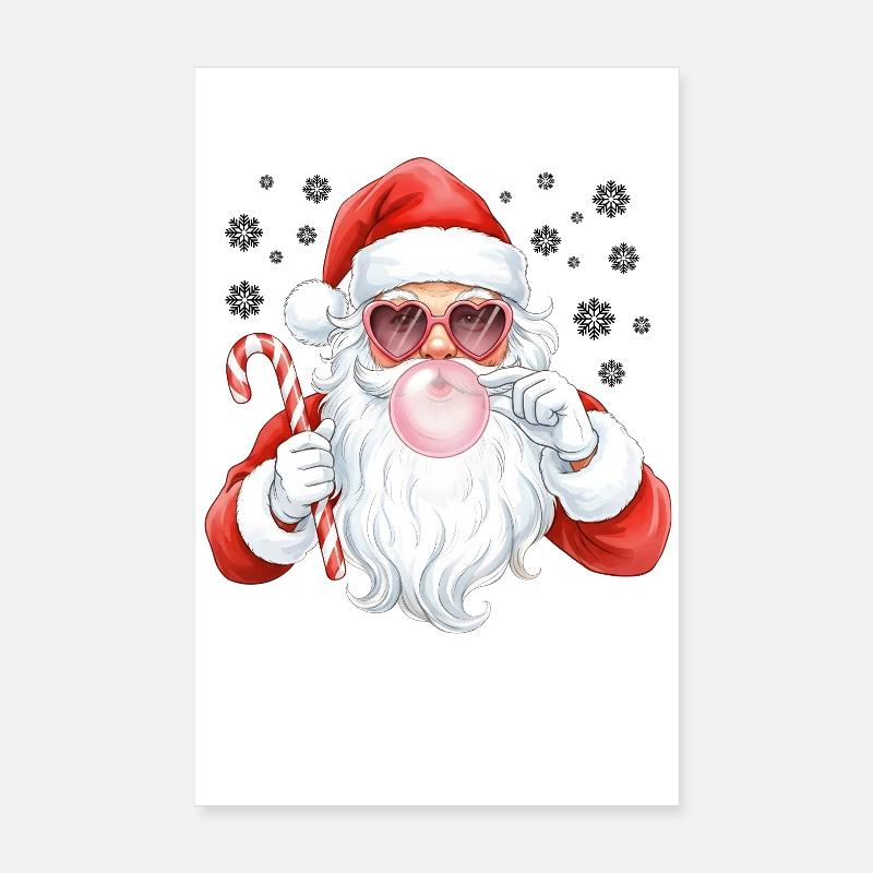 Santa Bubble Gum Pink Poster 20x30 cm