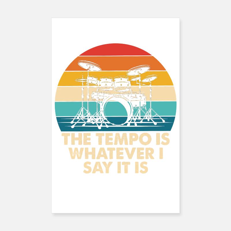 Retro Drumtempo Regenbogen Poster 20x30 cm