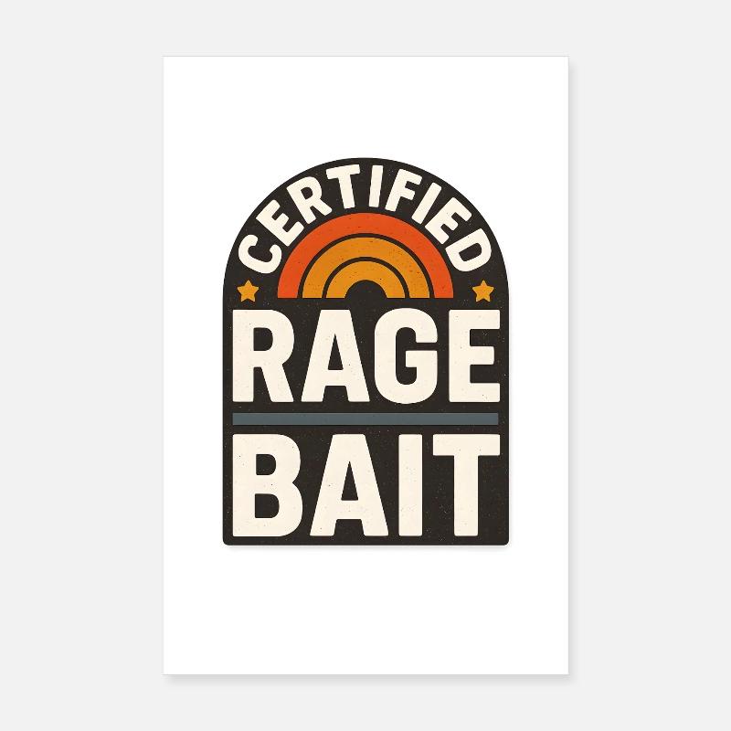 Rage Bait Patch Drôle de dicton Poster 20 x 30 cm