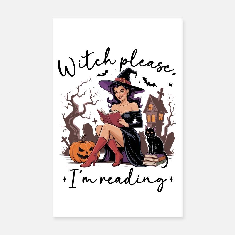 Lecture de sorcière par Pumpkin Night Poster 20 x 30 cm