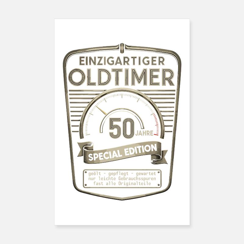 50. Geburtstag 50er 50ter 50 Jahre Oldtimer Poster 20x30 cm