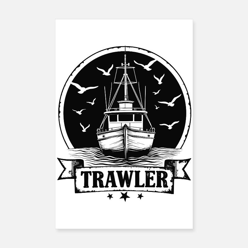 Chalutier de pêche Ahoy Maritim Poster 20 x 30 cm