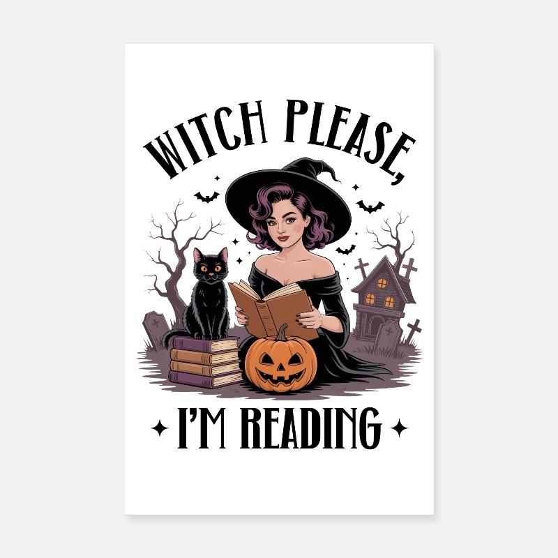 Lecture de sorcière par Pumpkin Night Poster 20 x 30 cm