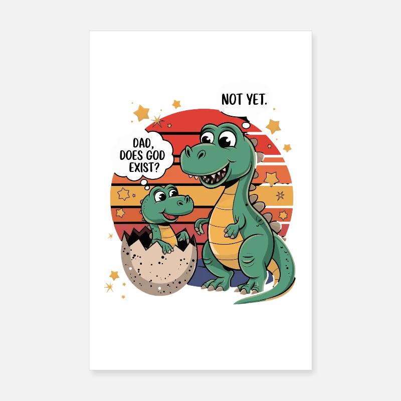 Dino Existenz Frage Poster 20x30 cm