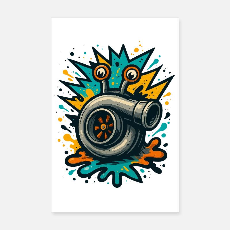 Explosion de turbocompresseur Boost de turbocompresseur Poster 20 x 30 cm