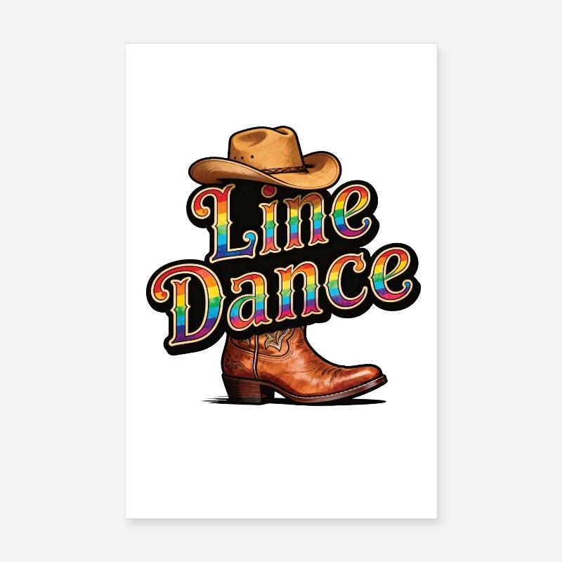 Chemise de campagne Line Dance Poster 20 x 30 cm