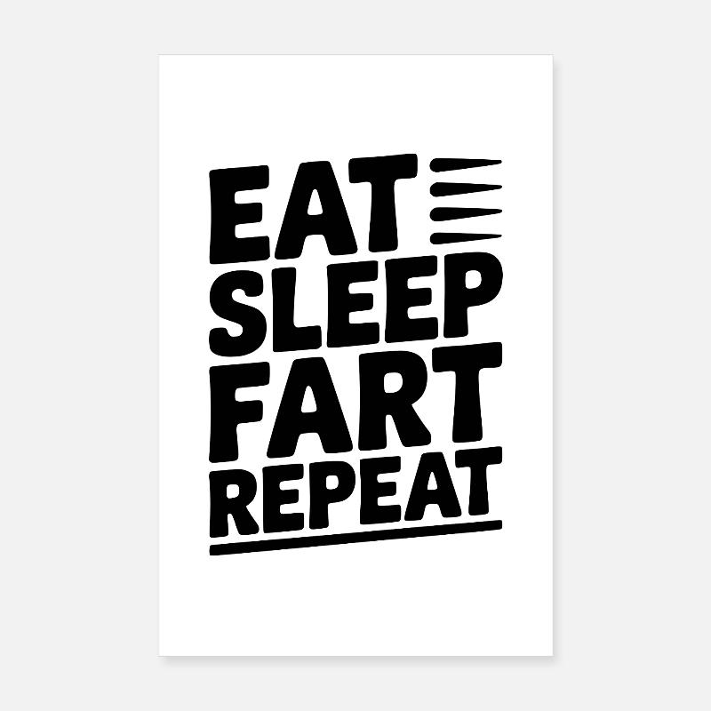 Manger dormir pet répéter Poster 20 x 30 cm