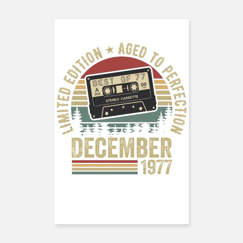 Dezember 1977 - Jahrestag Dezember 1977 - Poster 20x30 cm - Weiß