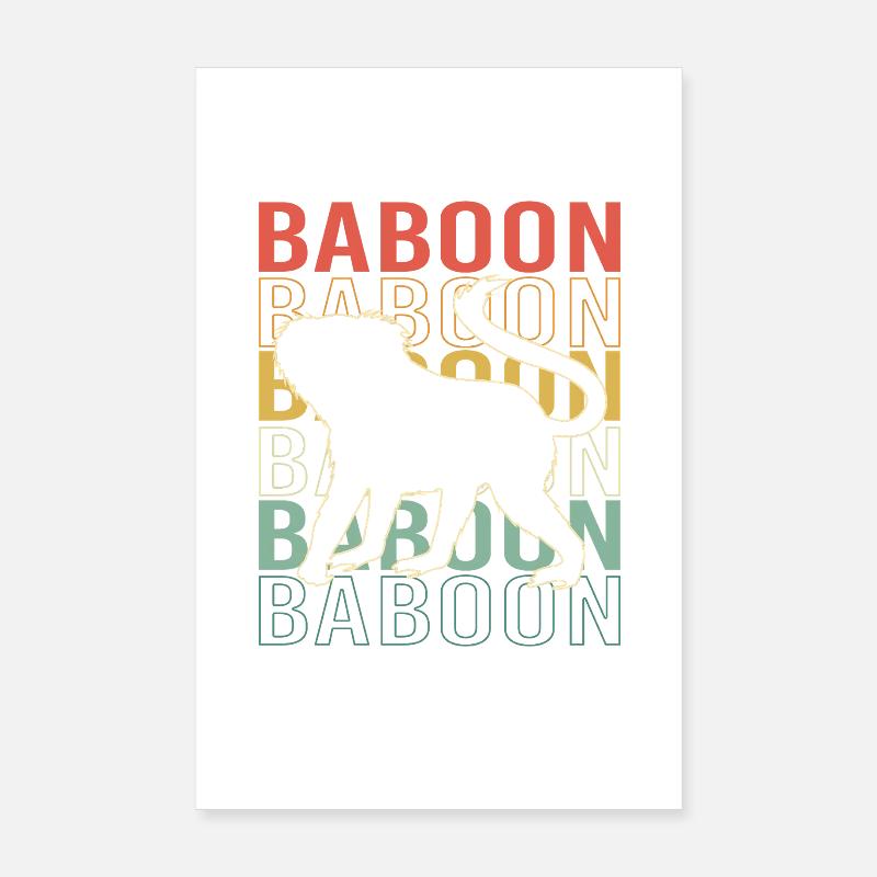 Baboon Baboon Primate Monkey Monkey Poster 8" x 12" (20x30 cm)
