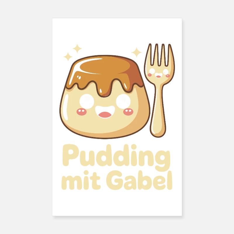 Pudding with fork Poster 8" x 12" (20x30 cm)