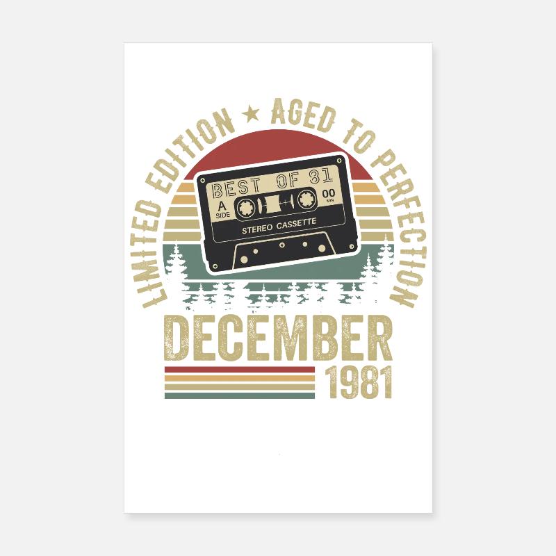 Dezember 1981 - Jahrestag Dezember 1981 - Poster 20x30 cm - Weiß