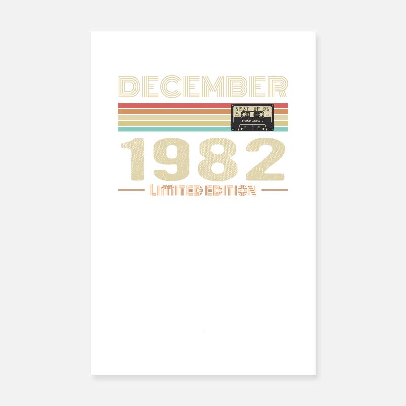 Dezember 1982 Geburtstag Dezember 1982 Dezember Poster 20x30 cm