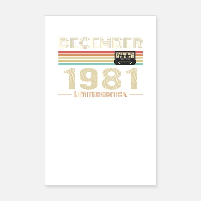 Dezember 1981 Geburtstag Dezember 1981 Dezember Poster 20x30 cm